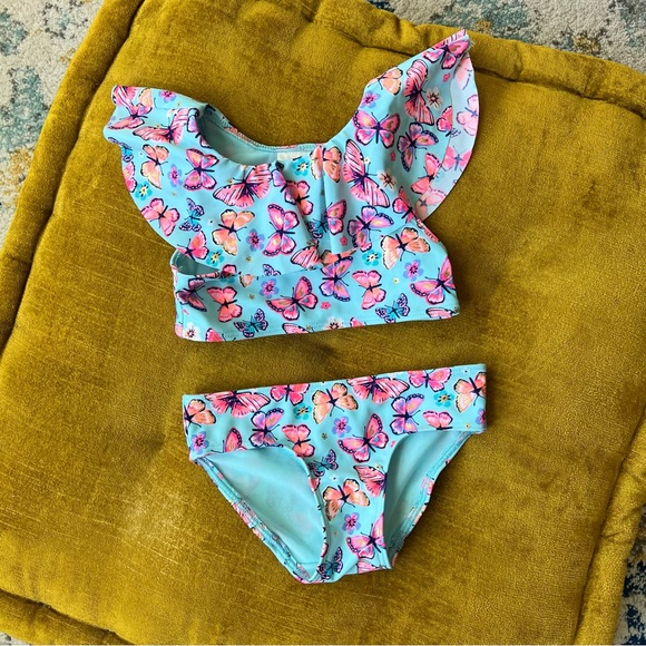 H&M Swim Hm Two Piece Bathing Suit Bikini Toddler Little Girls Blue